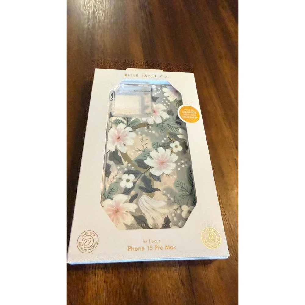 Rifle Paper Co iPhone 15 Pro Max Case Floral MagSafe Clear Protective Cover NEW